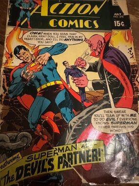 Superman Vintage Comic Book Cover Print - Blue & Red
